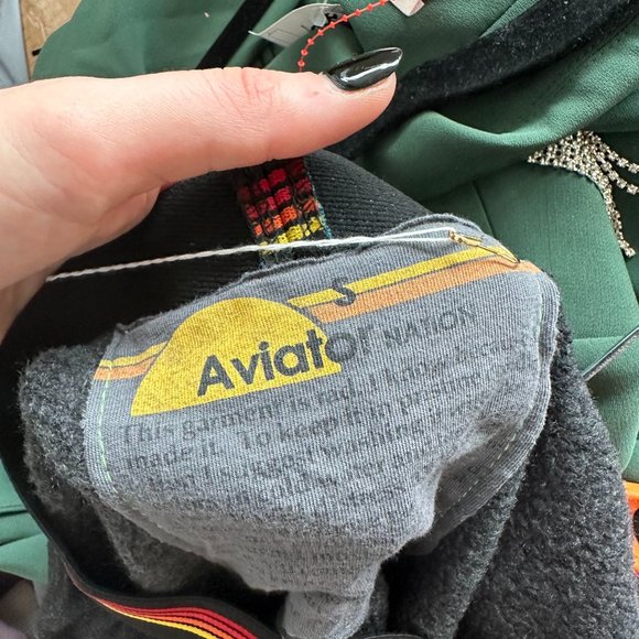 Aviator Nation Sweatpants Logo Stripe Elastic Waistband Black Unisex Sz Small - Picture 3 of 9